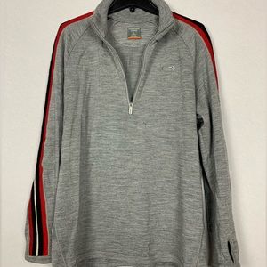 Icebreaker Merino Wool 1/4 Zip Pullover Sweater Gray Sz Large